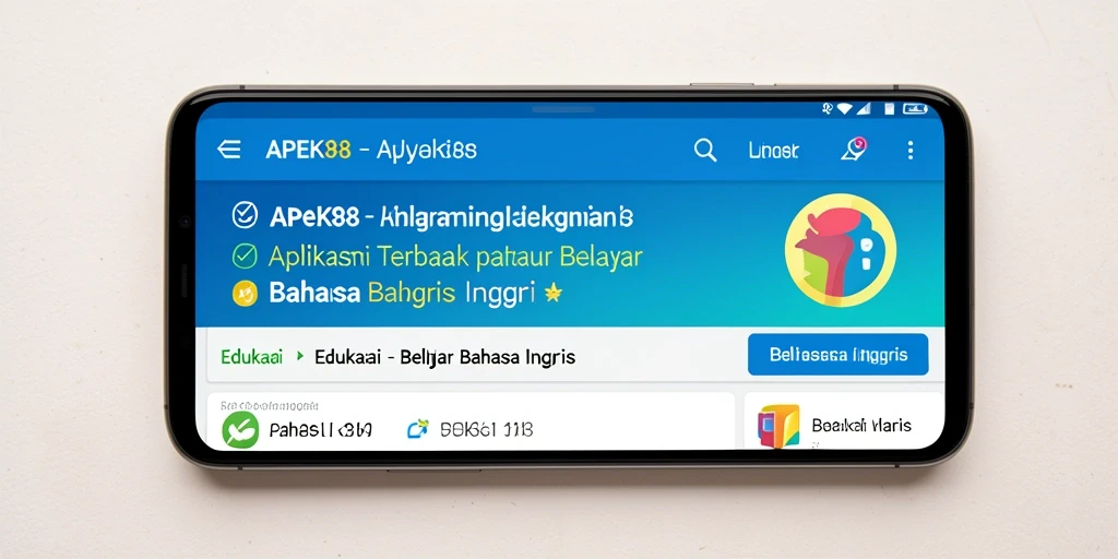 Antarmuka APEK88 yang menarik untuk belajar Bahasa Inggris.