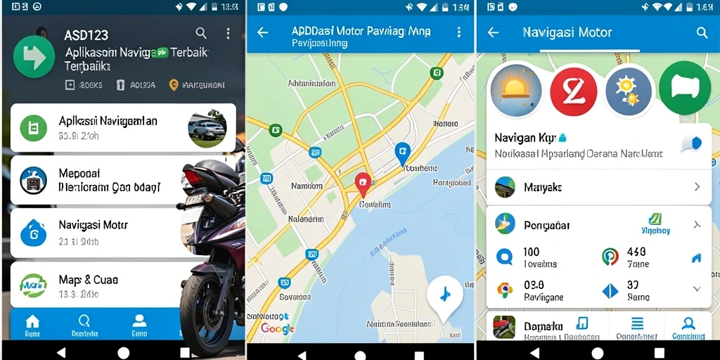 Antarmuka aplikasi Navigasi Motor ASD123 yang intuitif dan ramah pengguna.