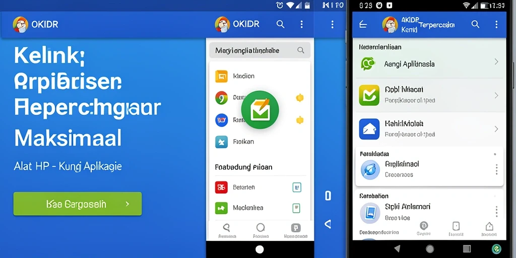 Antarmuka utama OKIDR dengan fitur kunci aplikasi yang mudah diakses.