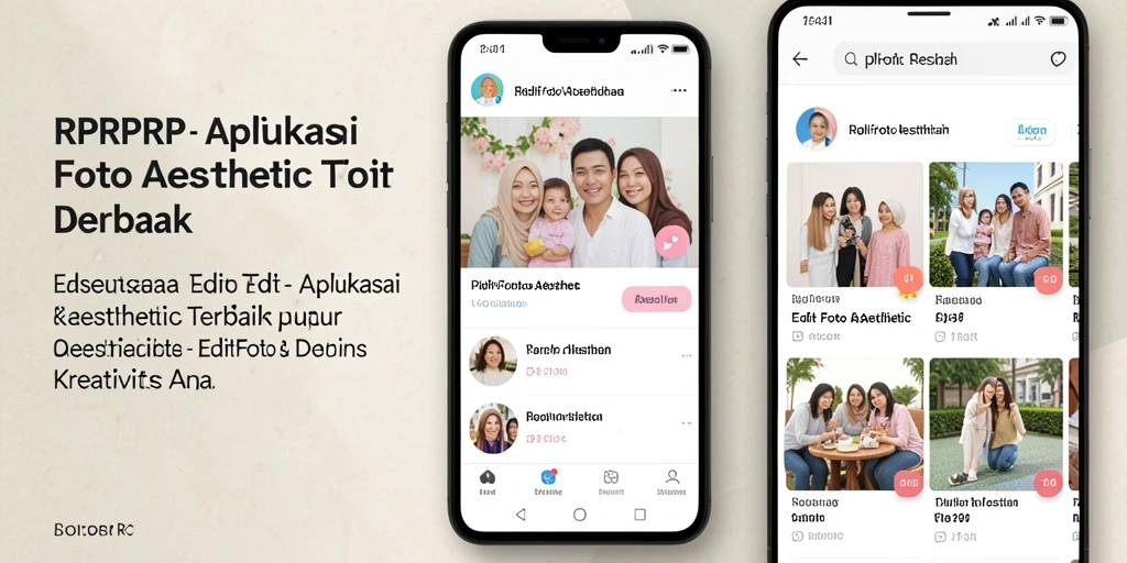 Tampilan antarmuka RPRPRP dengan fitur pengeditan foto aesthetic.