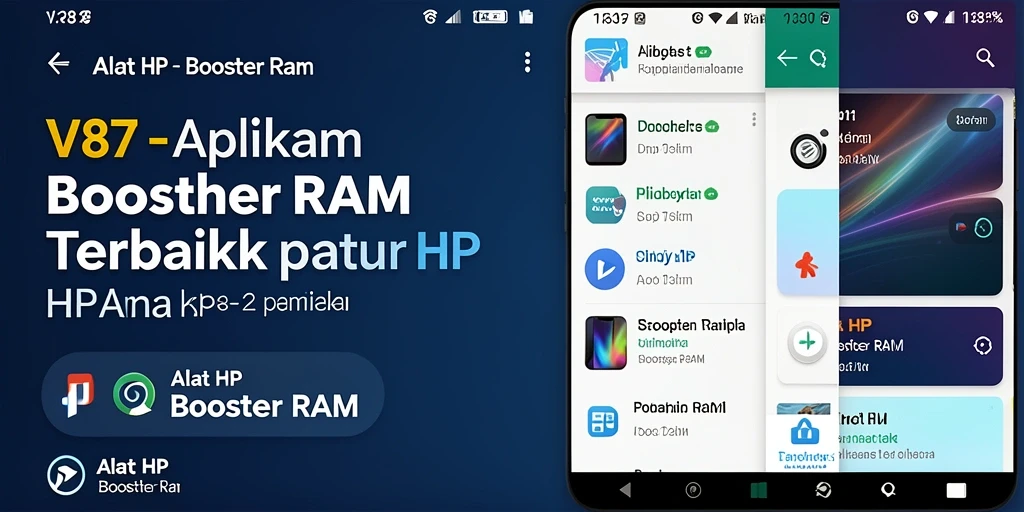 Tampilan antarmuka V87 yang intuitif untuk fungsi Booster RAM.